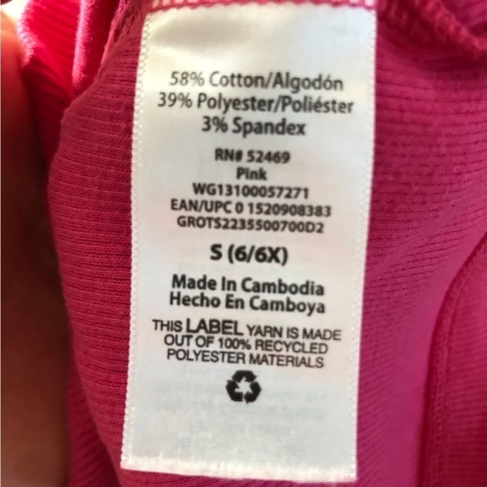 Wonder Nation pink ribbed tank top in size S (6-6X)